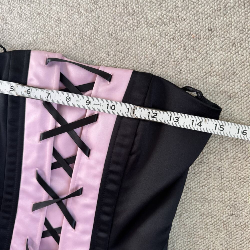 Vtg Jessica McClintock Gunne Sax Corset Lace Up Black 4 5 6 Strapless Gown Dress - Picture 9 of 14